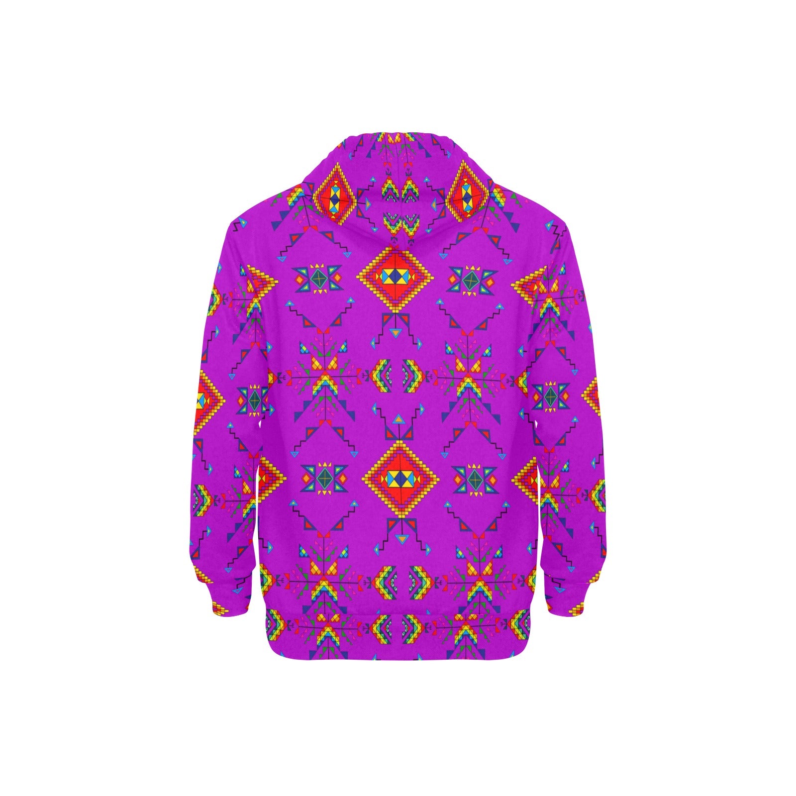 Buffalo Jump Purple Men's Long Sleeve Fleece Hoodie