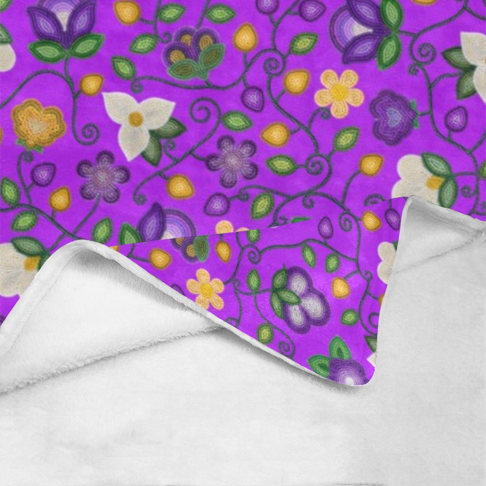 Midnight Moss Bloom Purple Ultra-Soft Micro Fleece Blanket 60"x80"