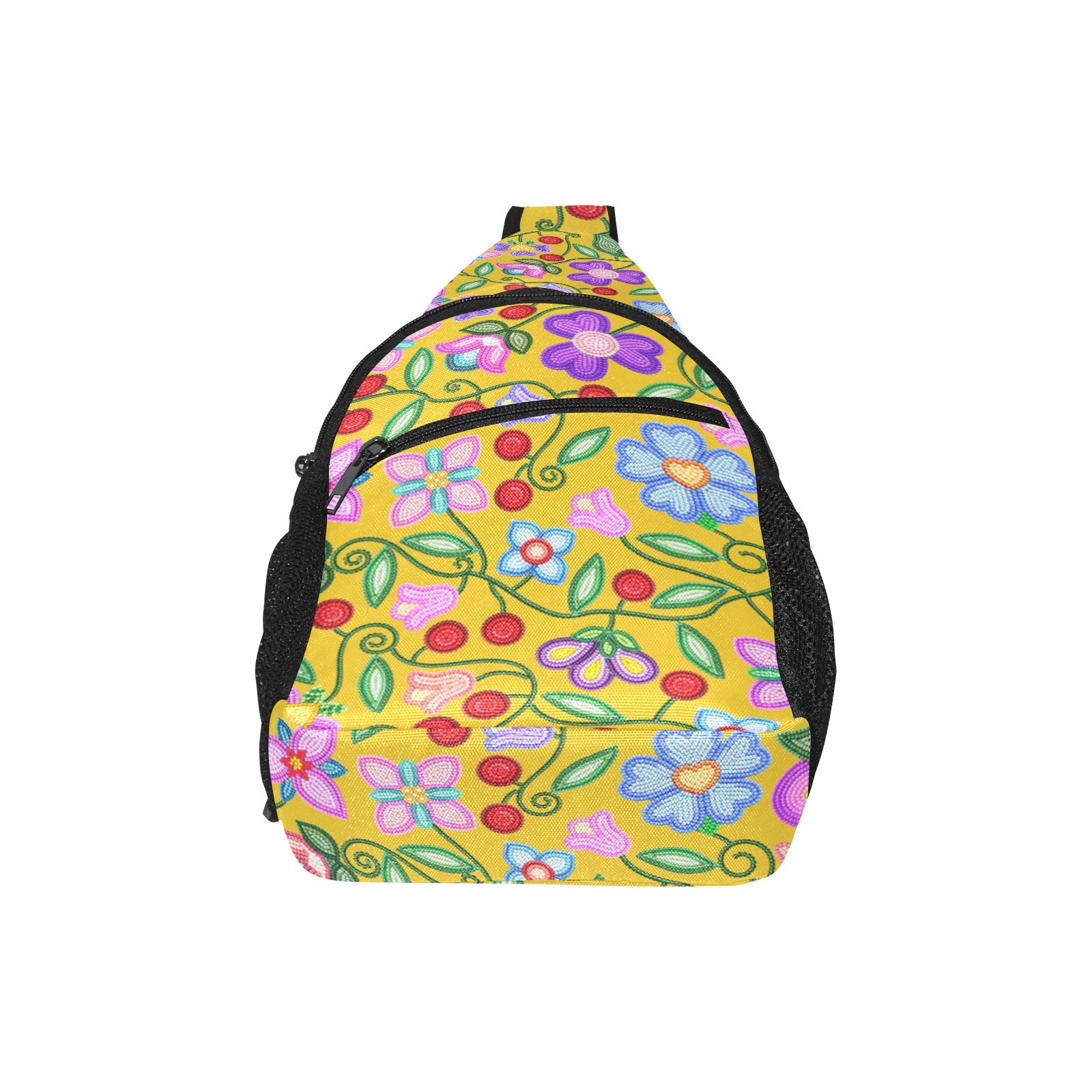 Petal Harmony Ochre Chest Bag