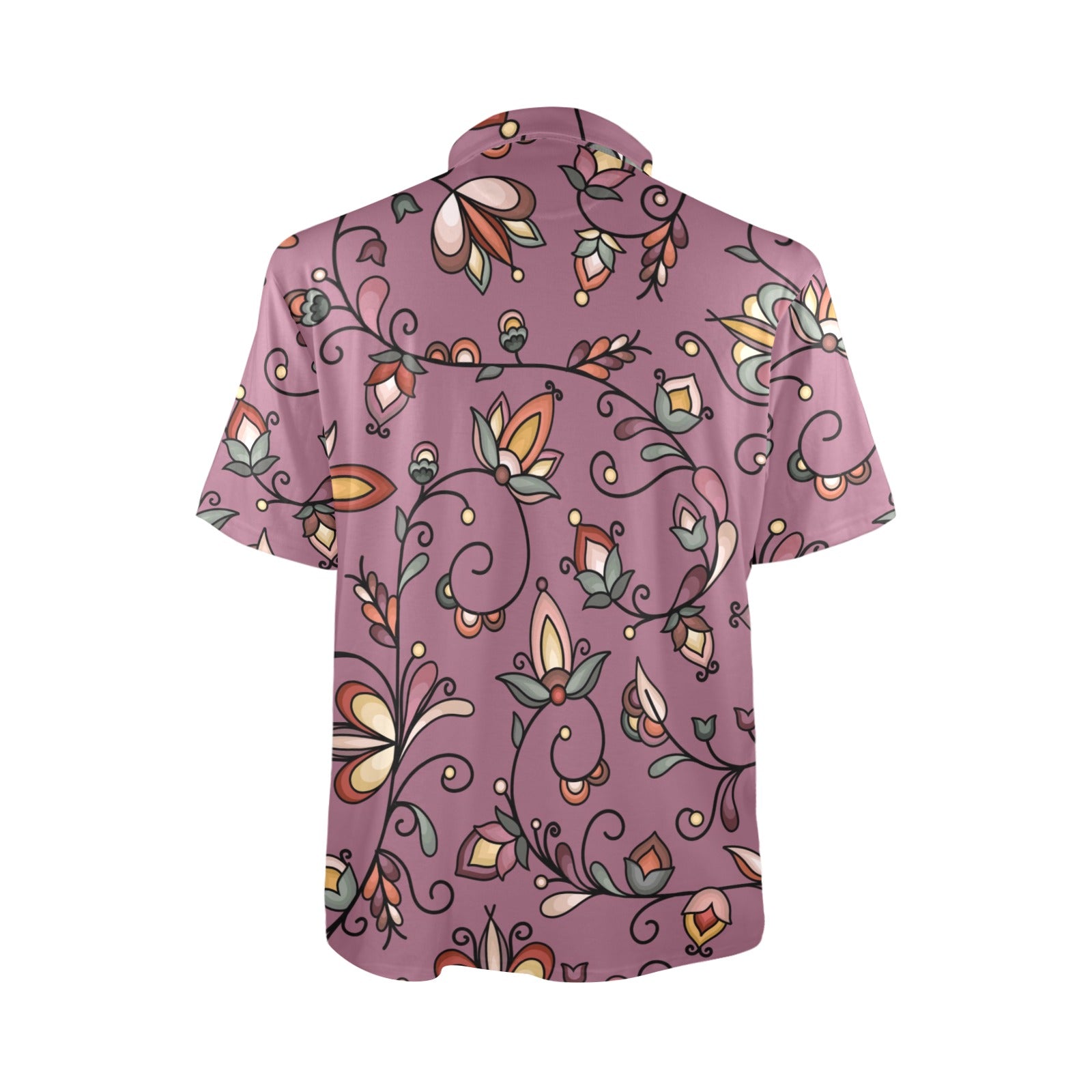 Burnt Sky Petals Magenta Polo Shirt