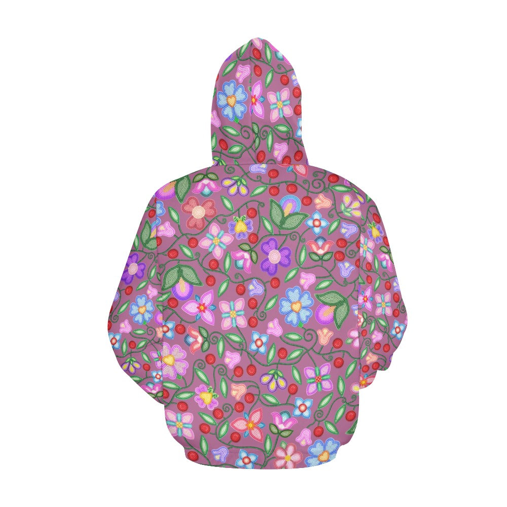 Petal Harmony Dusty Rose All Over Print Hoodie for Women (USA Size)