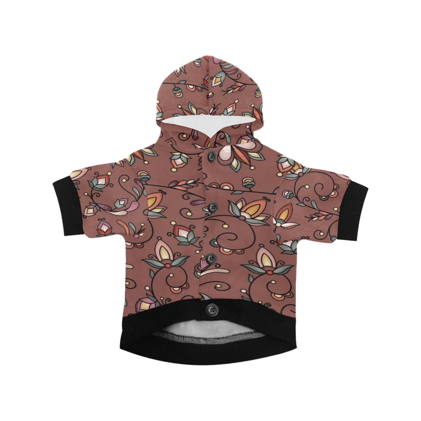 Burnt Sky Petals Brown Pet Dog Hoodie
