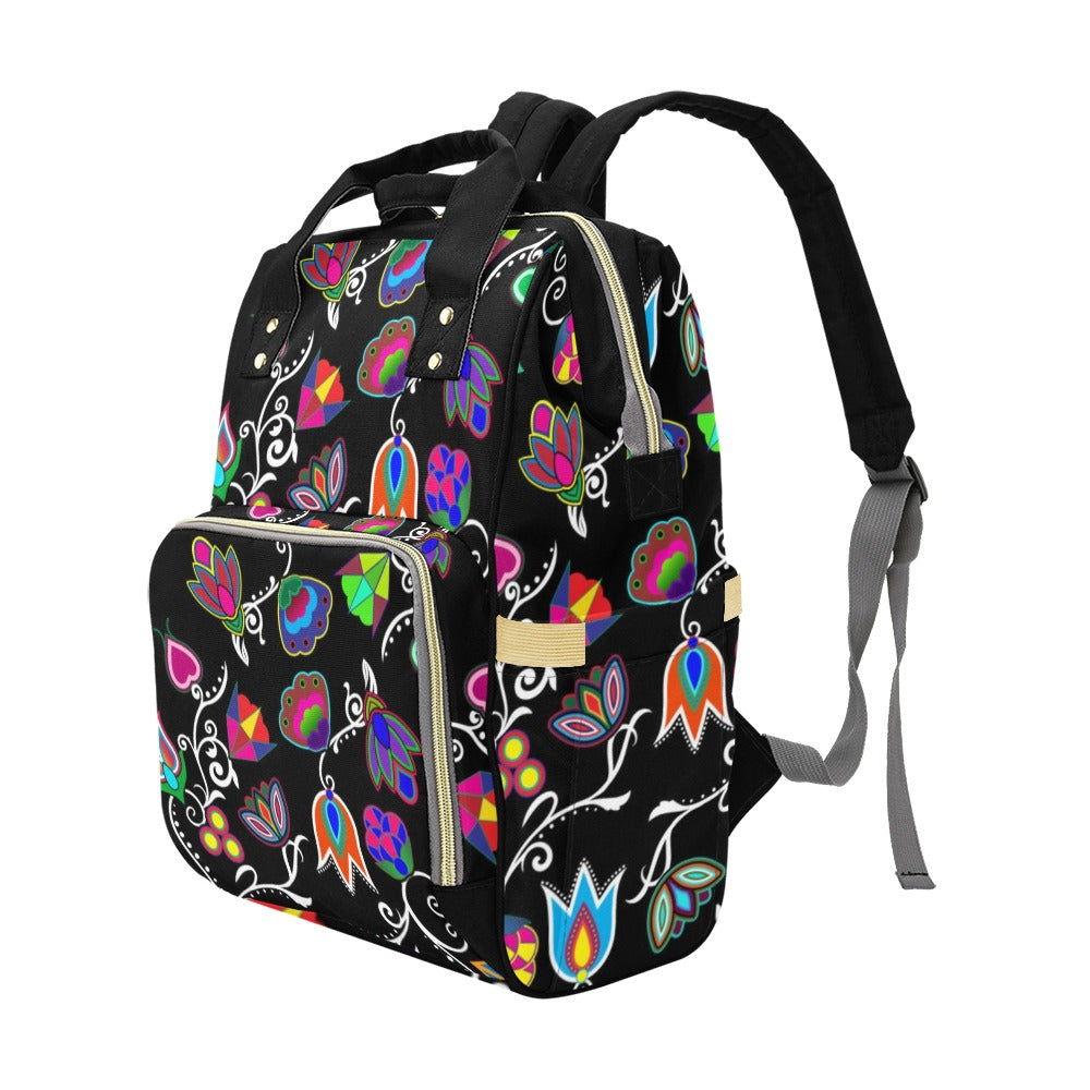 Indigenous Paisley Black Multi-Function Diaper Backpack
