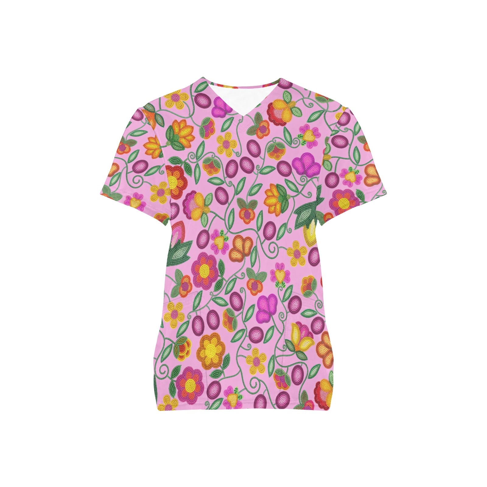 Boreal Bounty Pink Scrub Top
