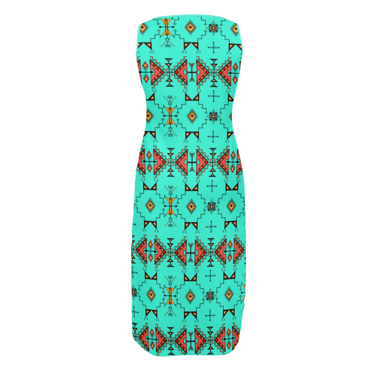 Thunder Flight Turquoise Phaedra Sleeveless Open Fork Long Dress