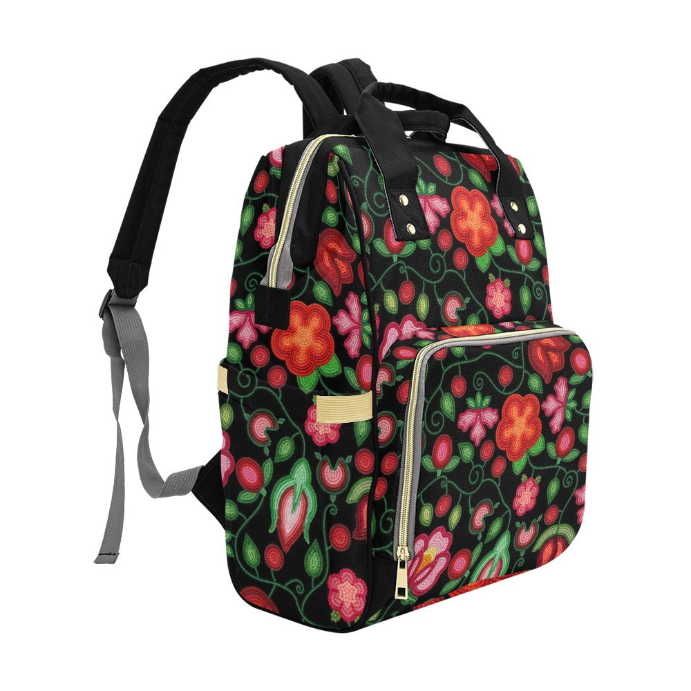 Rose Reverie Black Multi-Function Diaper Backpack/Diaper Bag