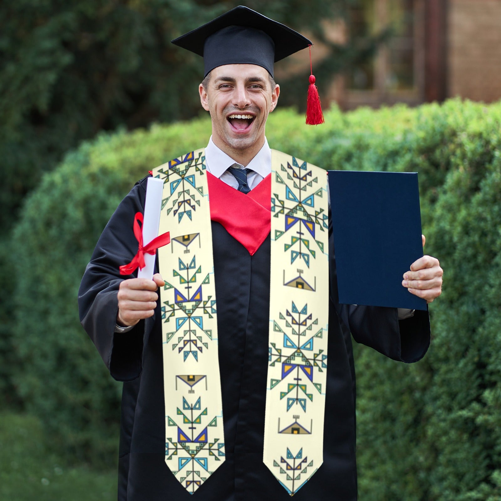 Bear Shield Cream Graduation Stole