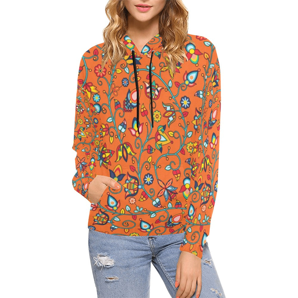 Thorny Path Orange Hoodie for Women (USA Size)