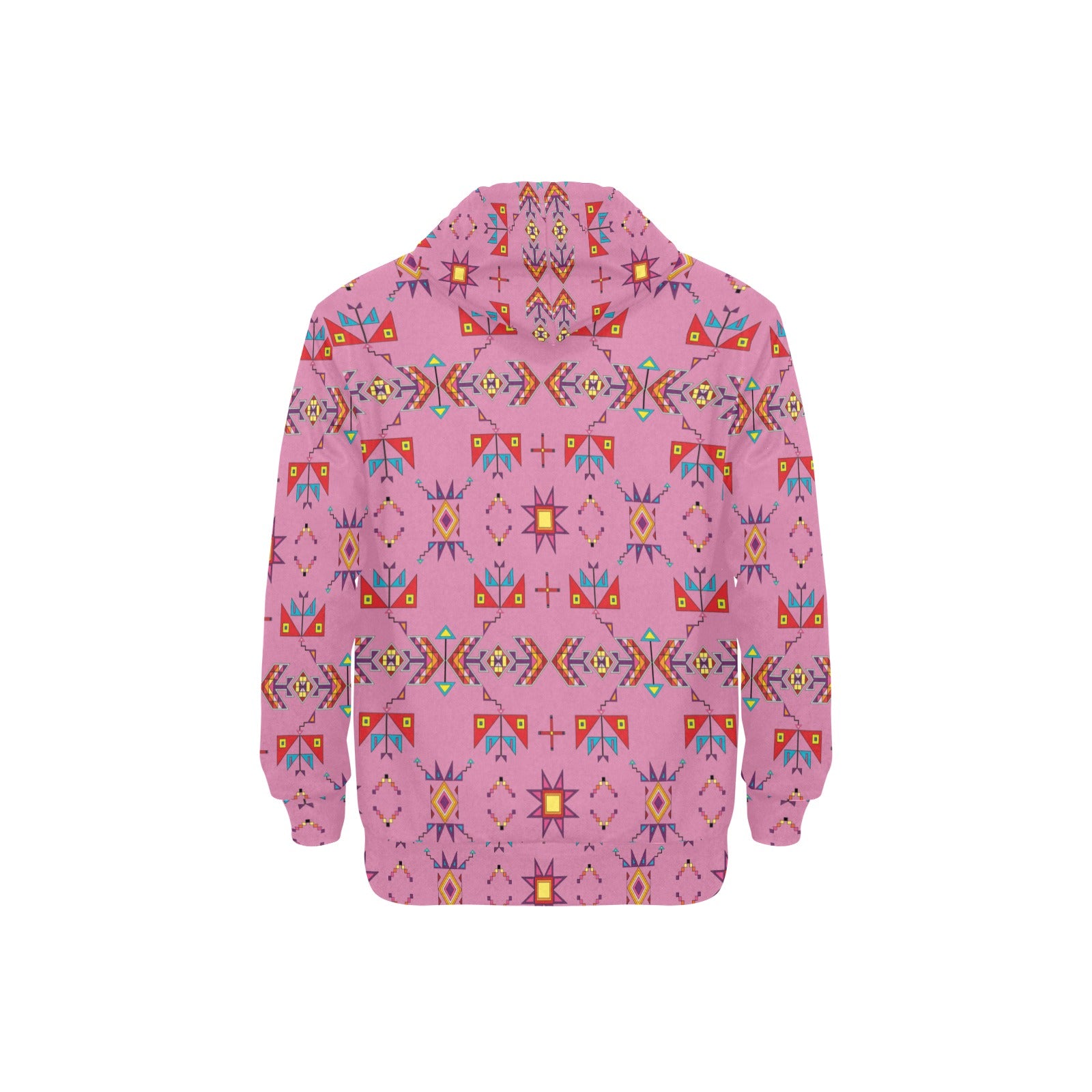 Scattered Generations Pink Men's Long Sleeve Fleece Hoodie