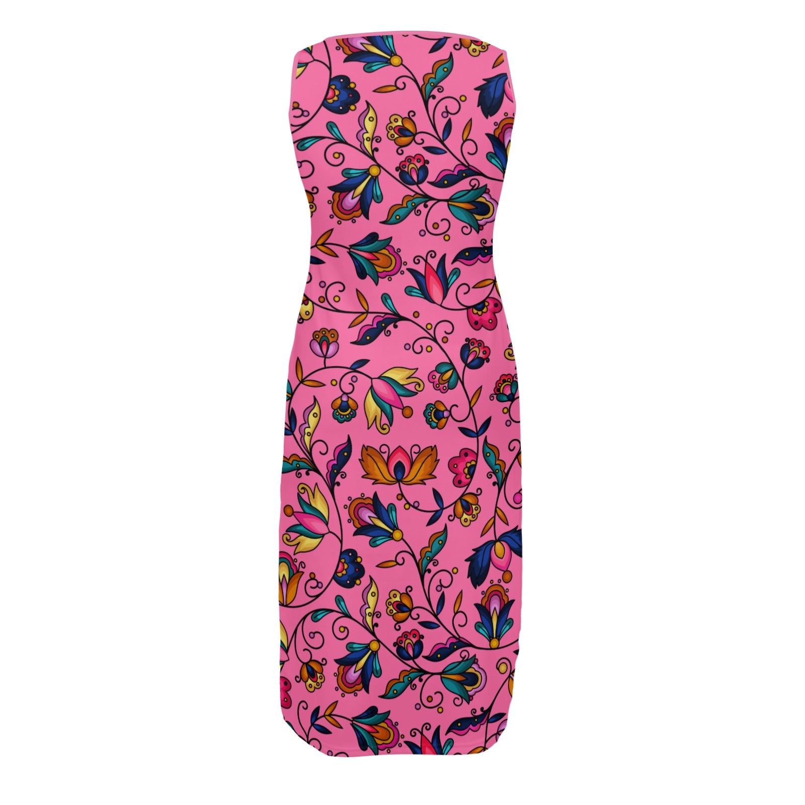 Copper Prairie Petals Pink Phaedra Sleeveless Open Fork Long Dress