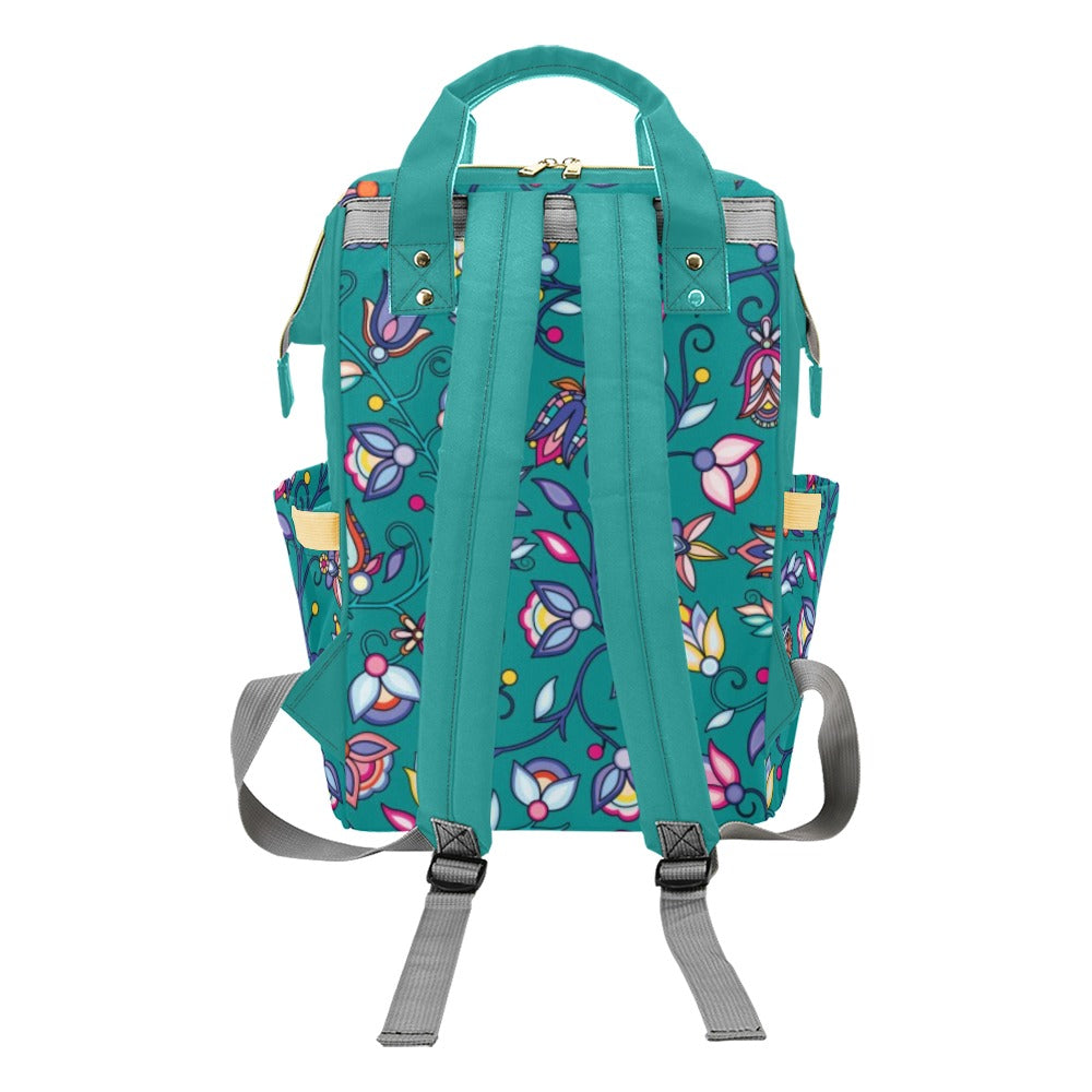 Buffalo Bloom Turquoise Multi-Function Diaper Backpack/Diaper Bag