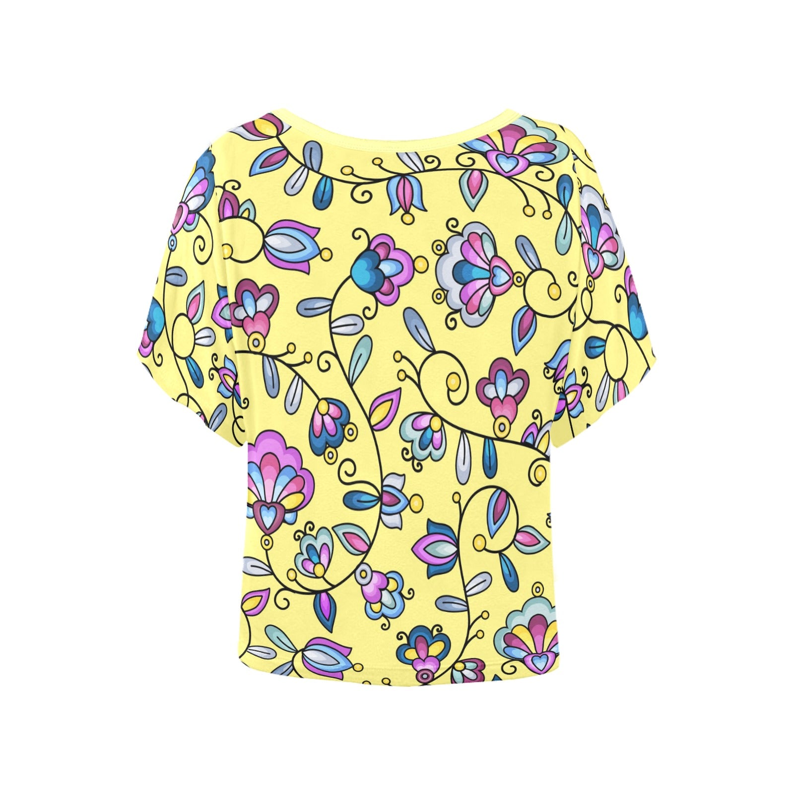 Autumn Bundle Blessing Yellow Women's Batwing-Sleeved Blouse T shirt