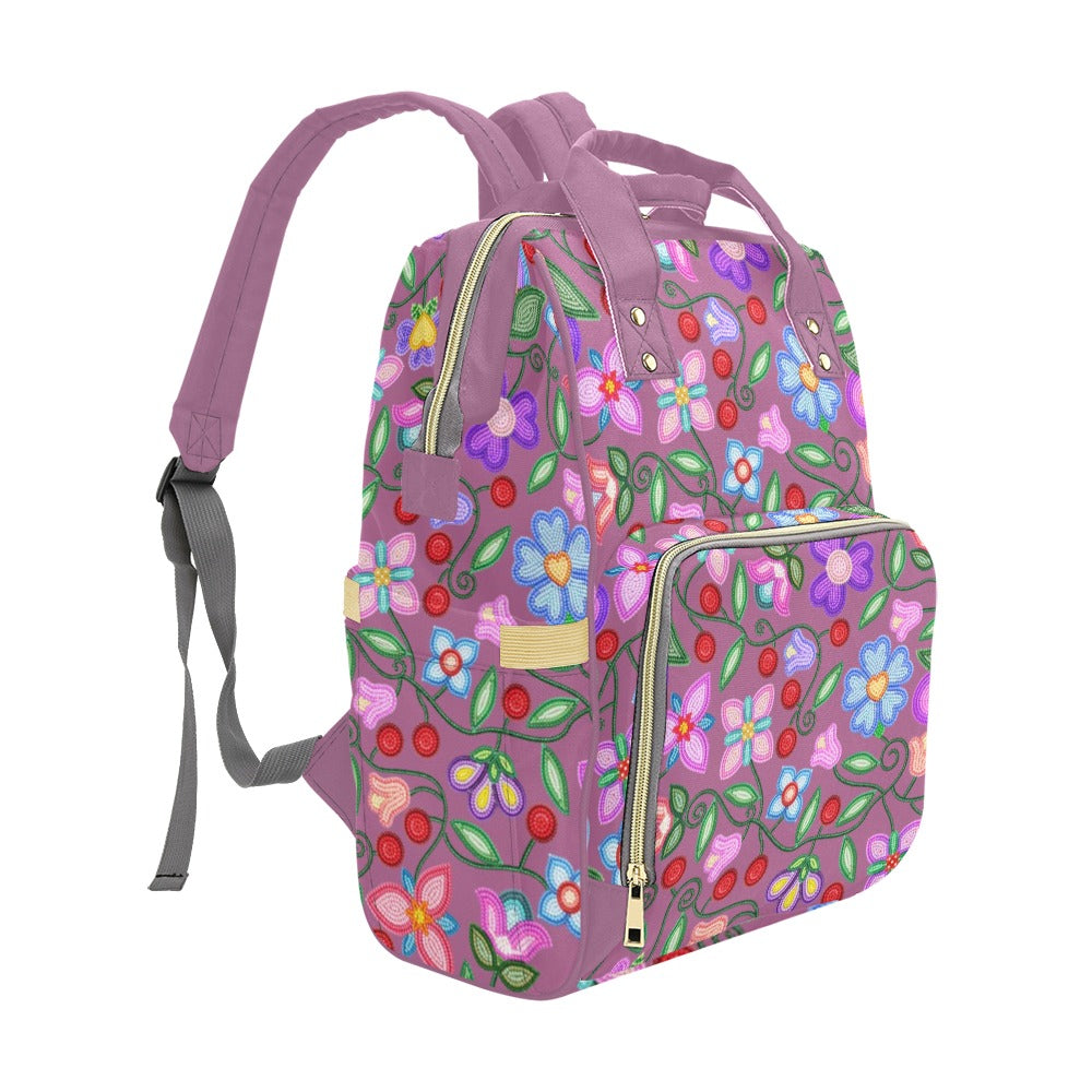 Petal Harmony Dusty Rose Multi-Function Diaper Backpack/Diaper Bag