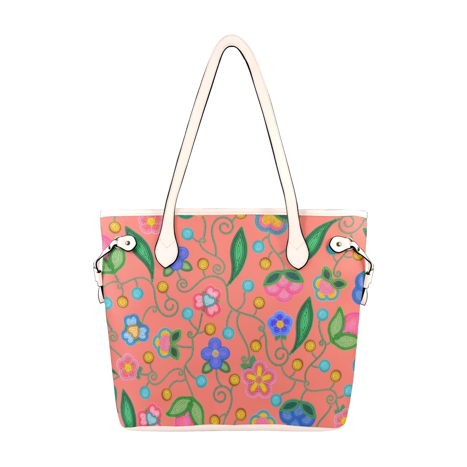 Skyberry Serenade Peach Clover Canvas Tote Bag