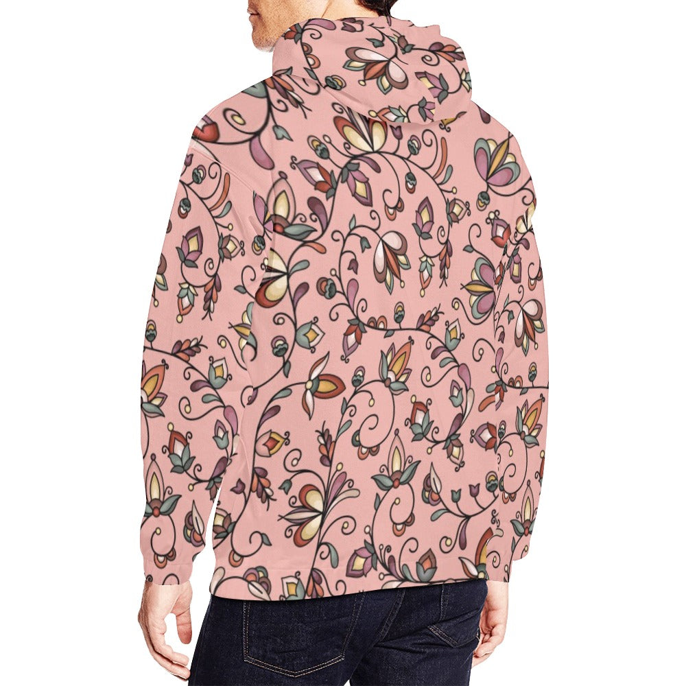 Burnt Sky Petals Peach Hoodie for Men (USA Size)