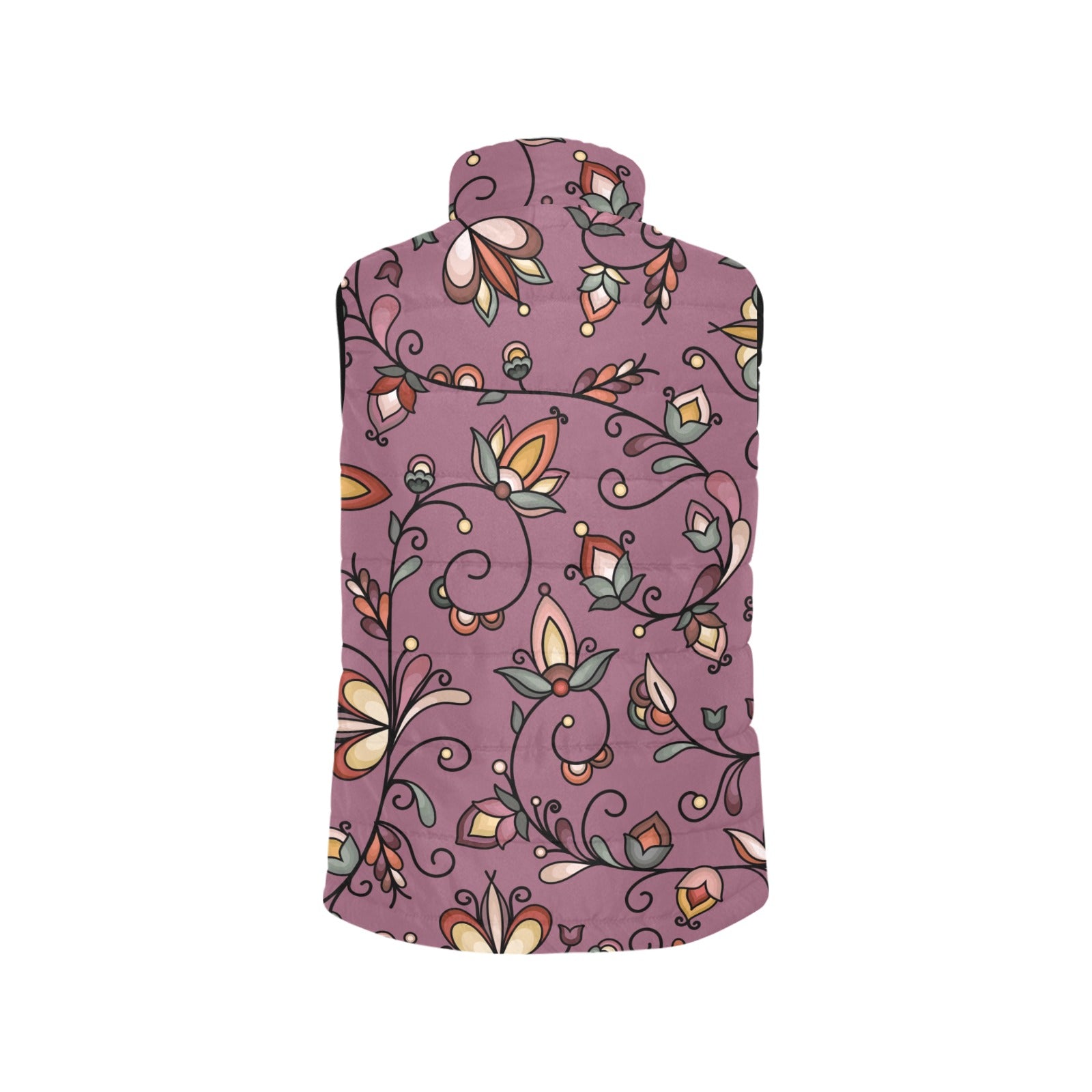 Burnt Sky Petals Magenta Women's Padded Vest Jacket