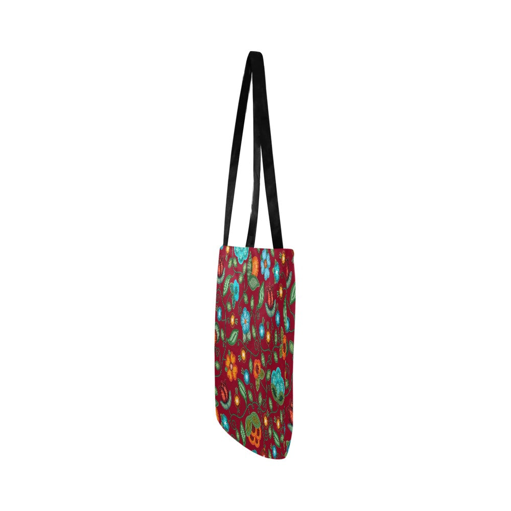 Prairie Fire Petals Red Reusable Shopping Bag (Two sides)