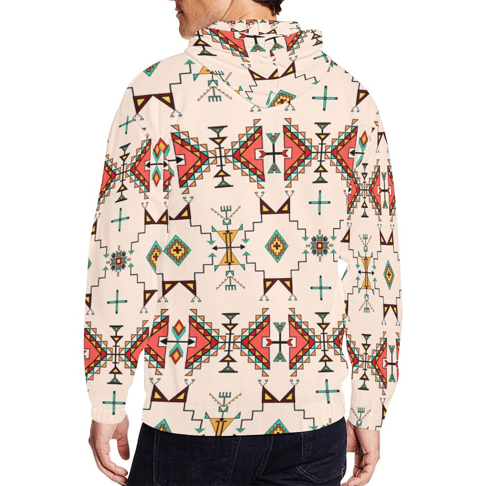 Thunder Flight Cream Men's Zipper Hoodie