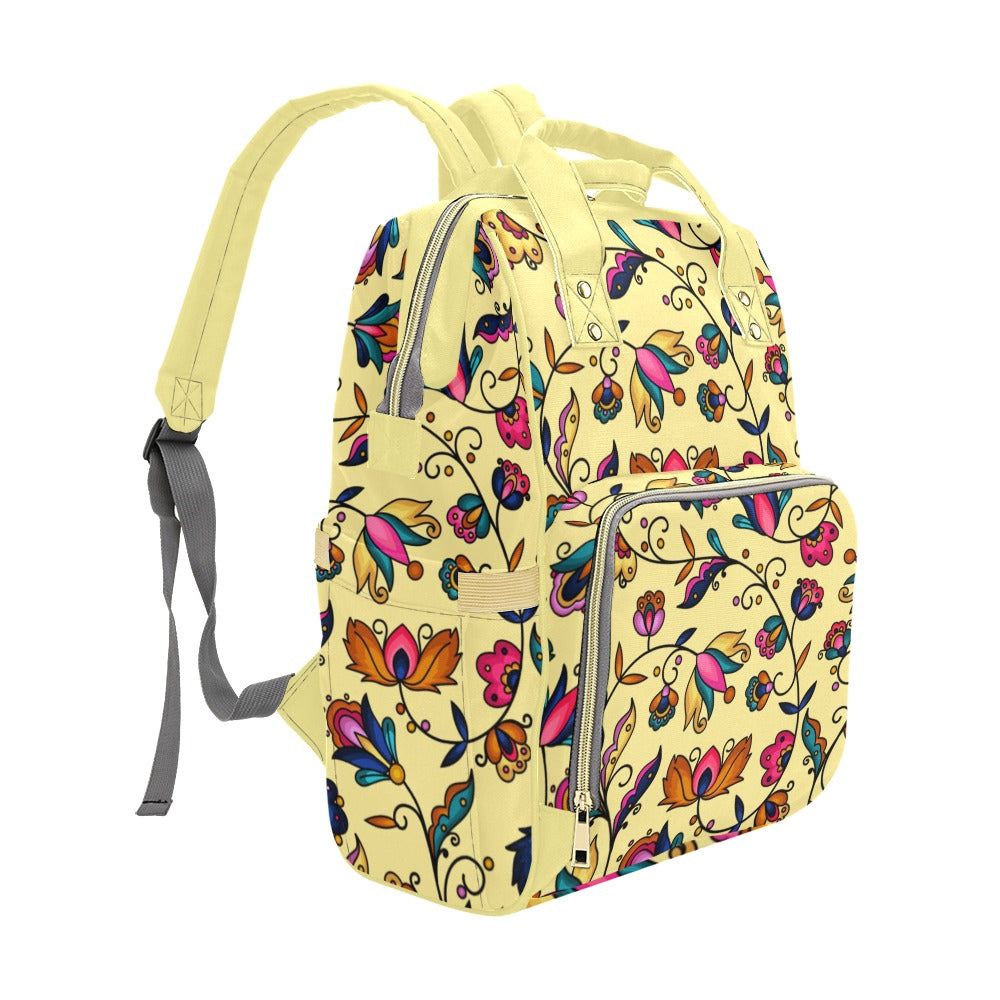 Copper Prairie Petals Yellow Multi-Function Diaper Backpack/Diaper Bag