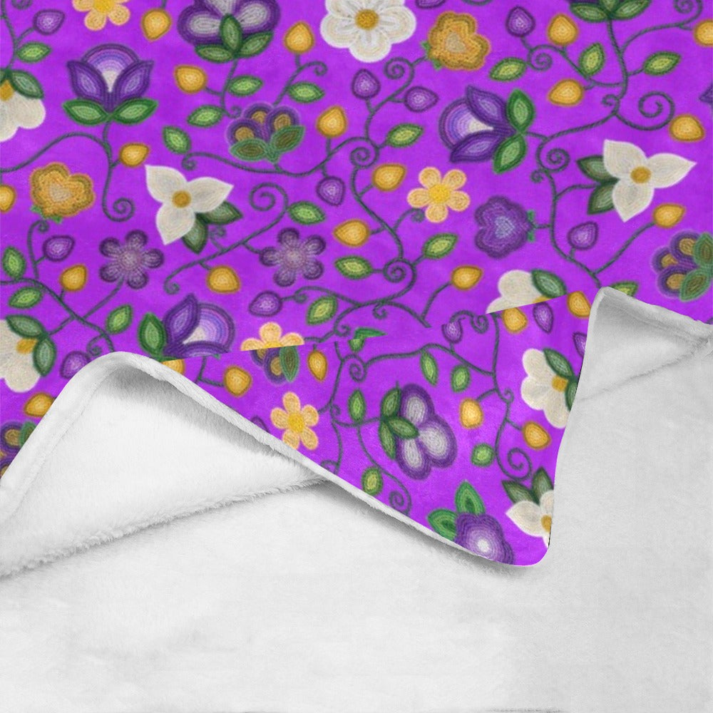Midnight Moss Bloom Purple Ultra-Soft Micro Fleece Blanket 50"x60"