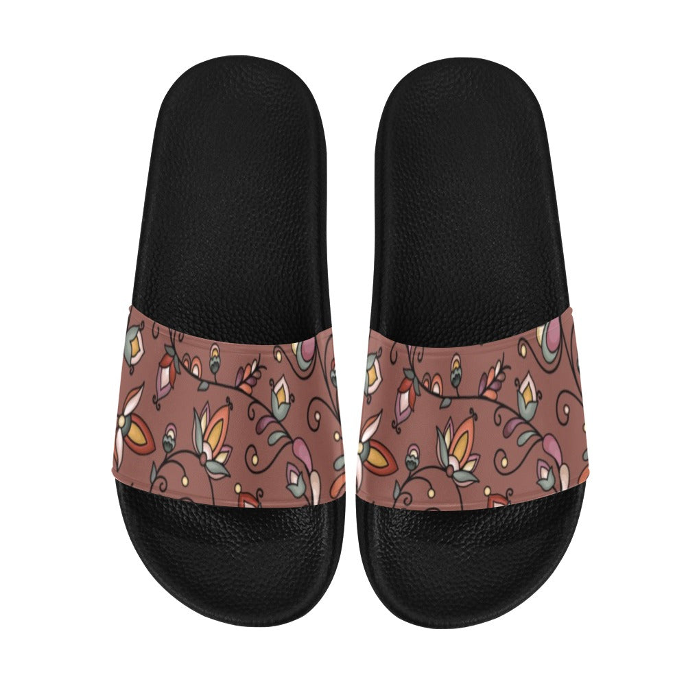 Burnt Sky Petals Brown Men's Slide Sandals