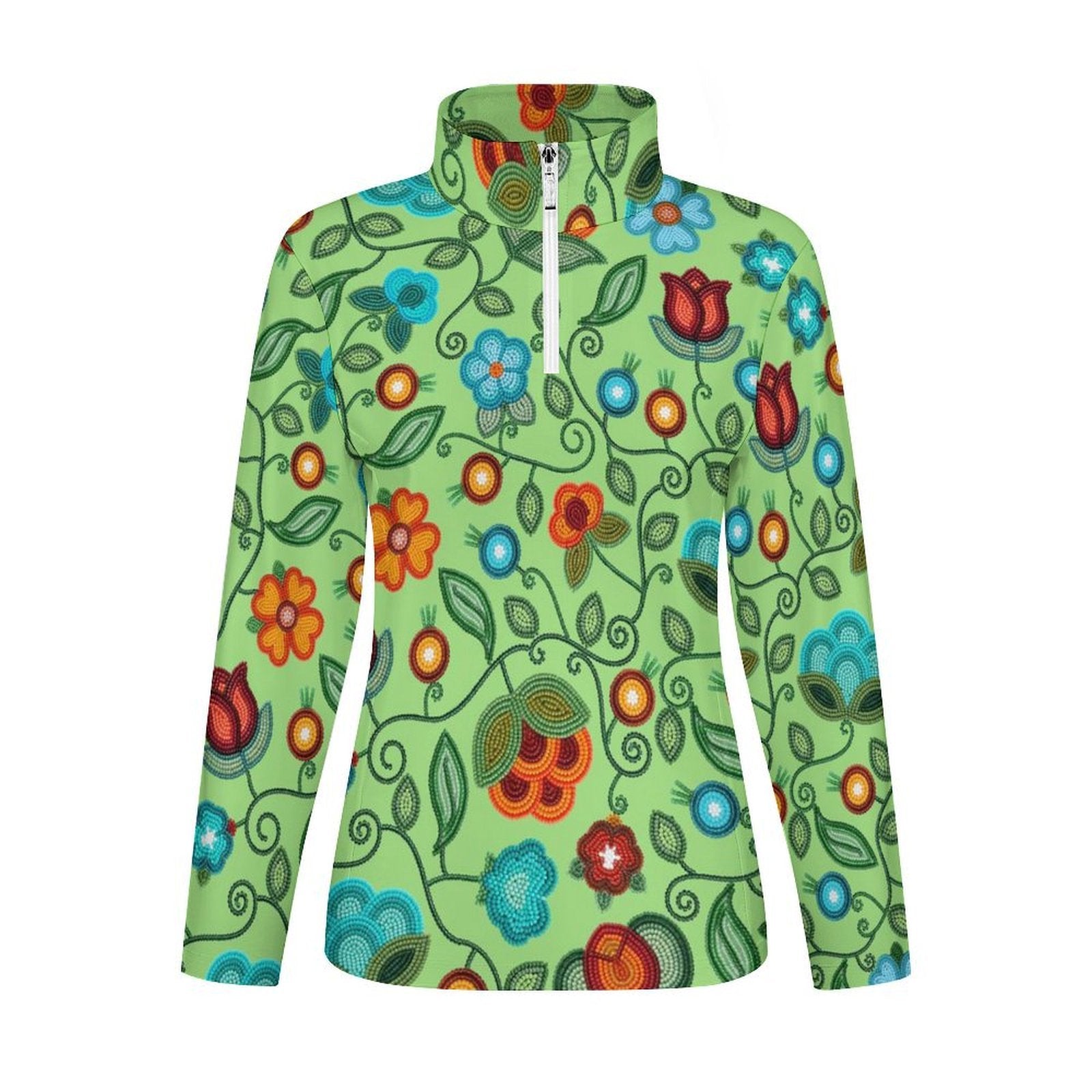 Prairie Fire Petals Sage Long Sleeve Yoga Shirt