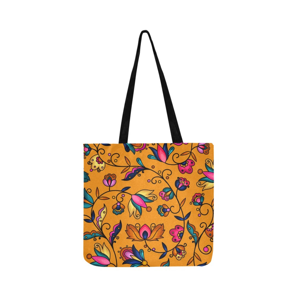 Copper Prairie Petals Orange Reusable Shopping Bag (Two sides)