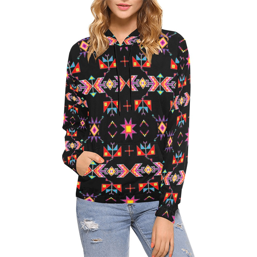 Scattered Generations Black Hoodie for Women (USA Size)