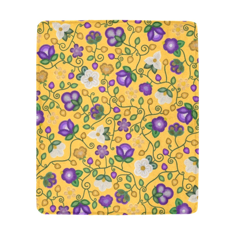 Midnight Moss Bloom Yellow Ultra-Soft Micro Fleece Blanket 50"x60"