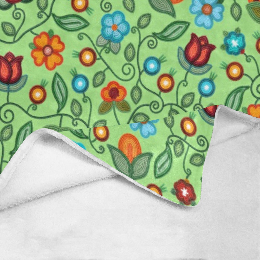 Prairie Fire Petals Sage Ultra-Soft Micro Fleece Blanket 40"x50"