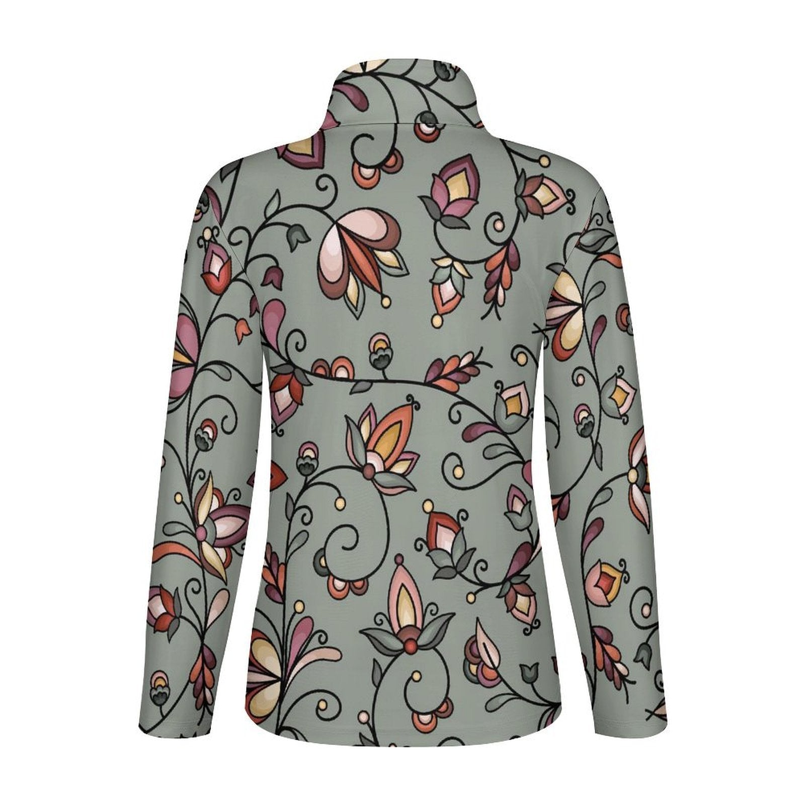 Burnt Sky Petals Green Long Sleeve Yoga Shirt