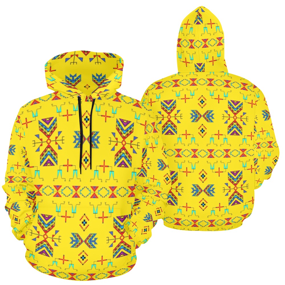 Rainy Chief Rainbow Yellow Hoodie for Women (USA Size)