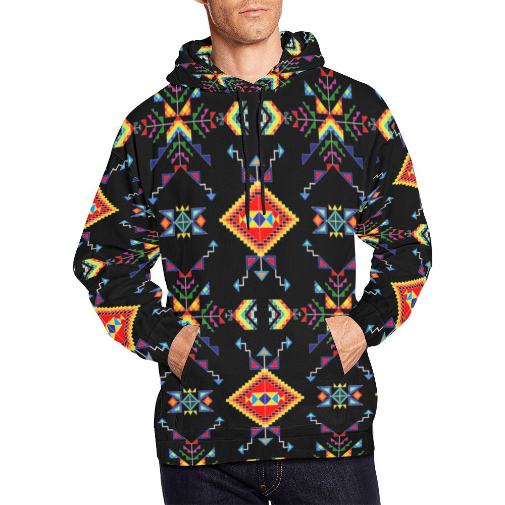 Buffalo Jump Black All Over Print Hoodie for Men (USA Size) (Model H13)