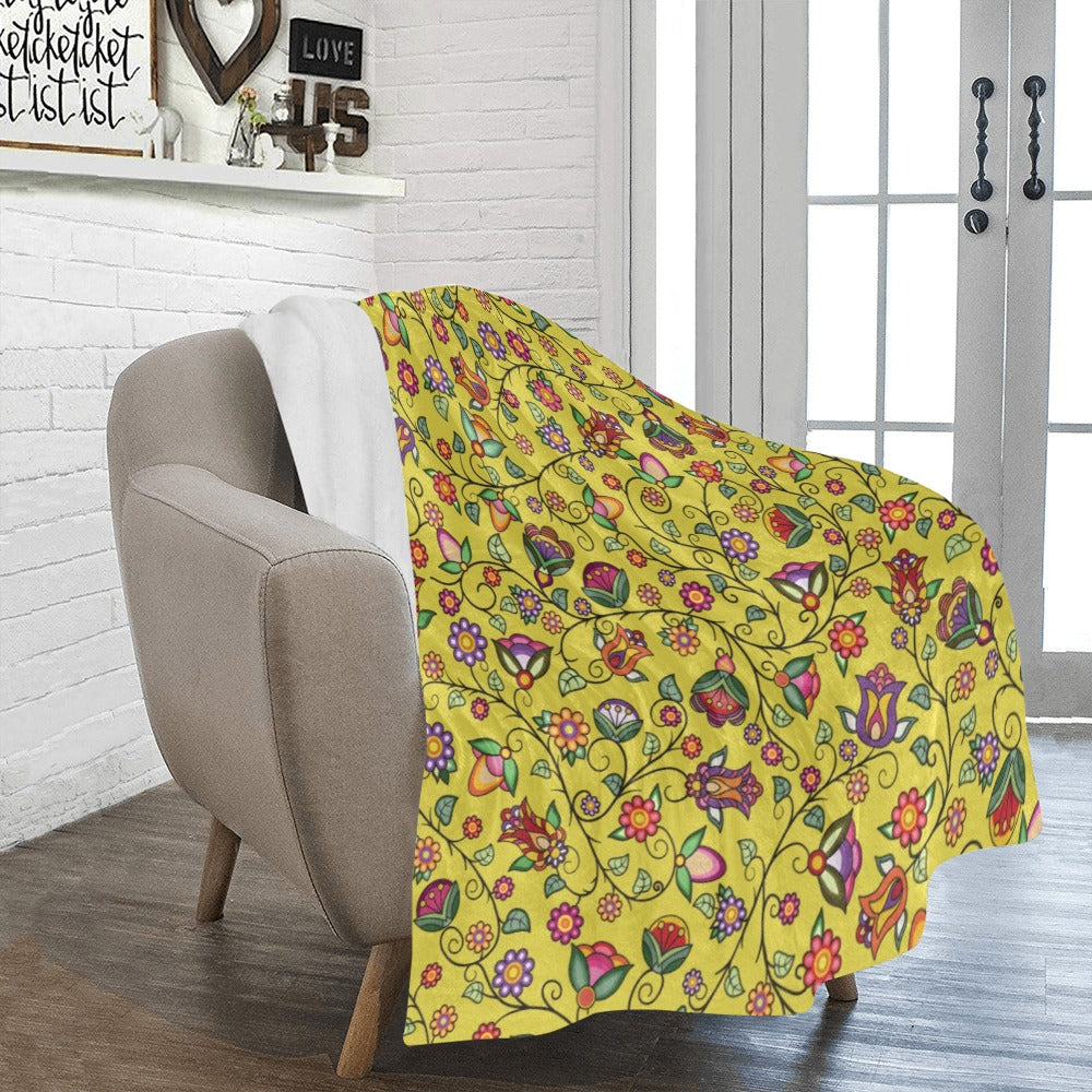 Heartbeat Petals Yellow Ultra-Soft Micro Fleece Blanket 50"x60"