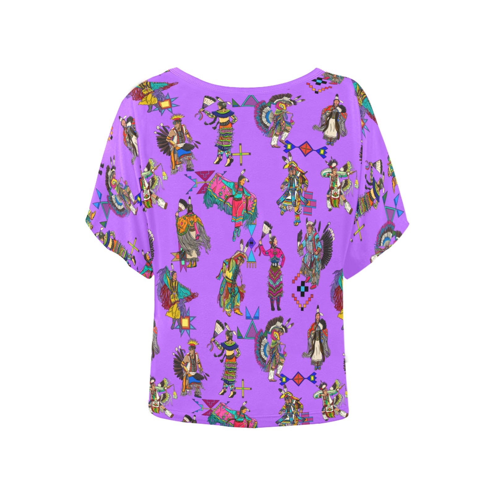 Grand Entry Dancers Purple Women's Batwing-Sleeved Blouse T shirt