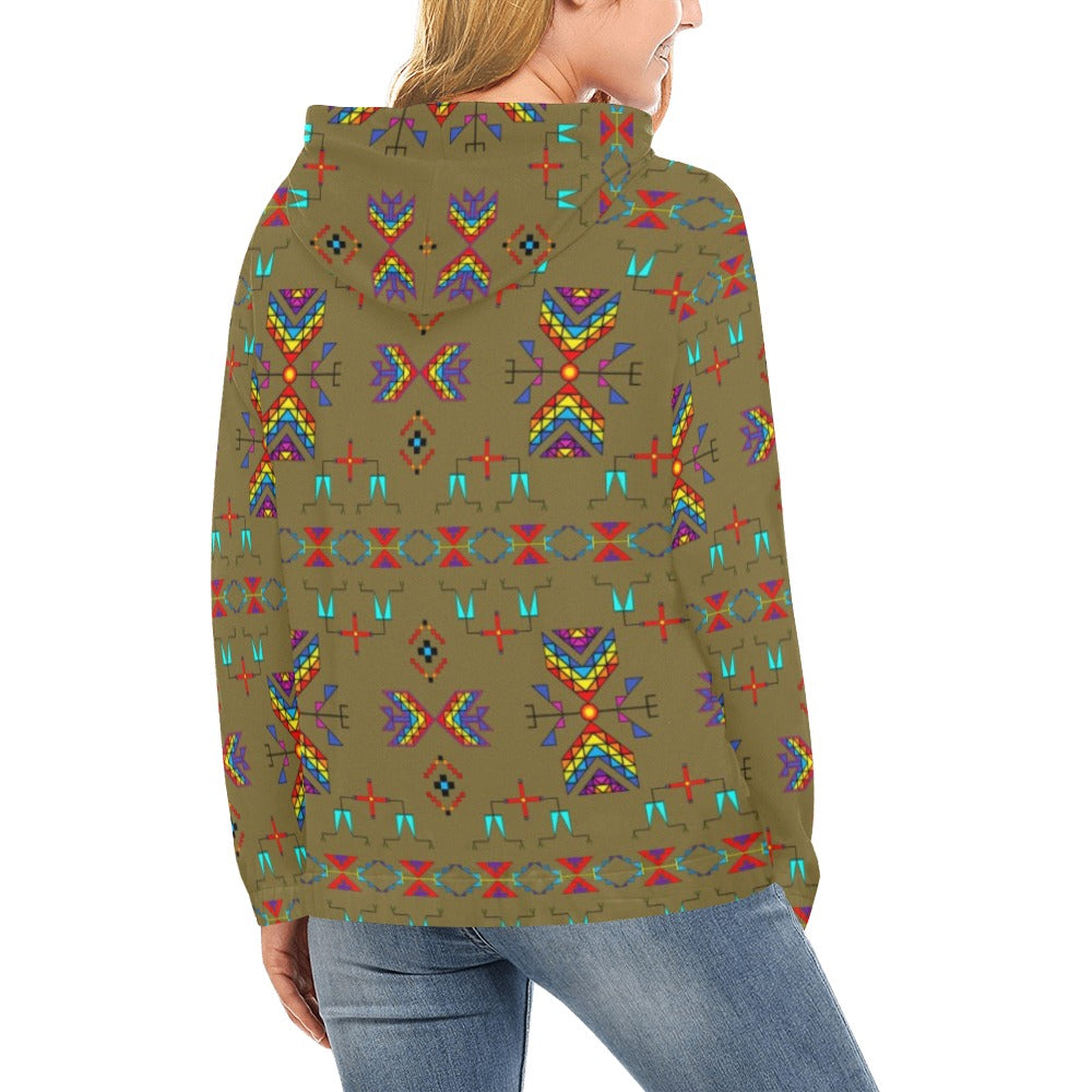 Rainy Chief Rainbow Sage Grass Hoodie for Women (USA Size)