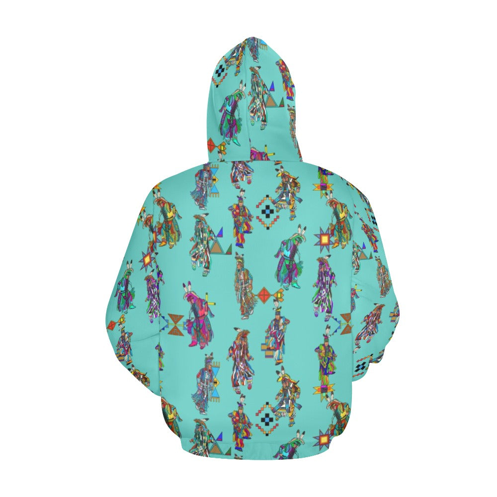 Men's Grass Dancers Eggshell Blue Hoodie for Men (USA Size)