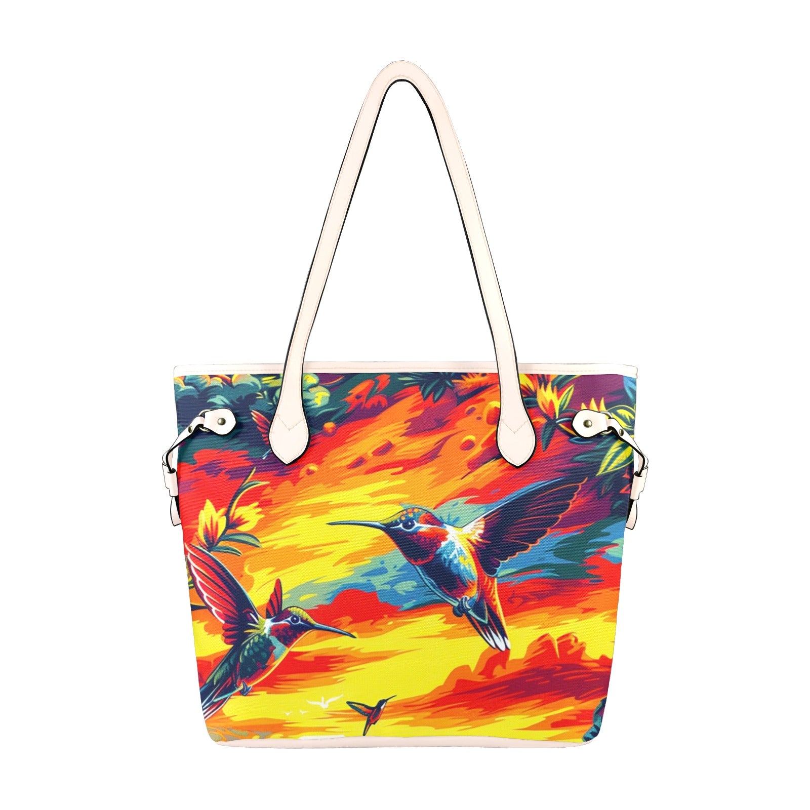 Happy Hummingbirds Clover Canvas Tote Bag