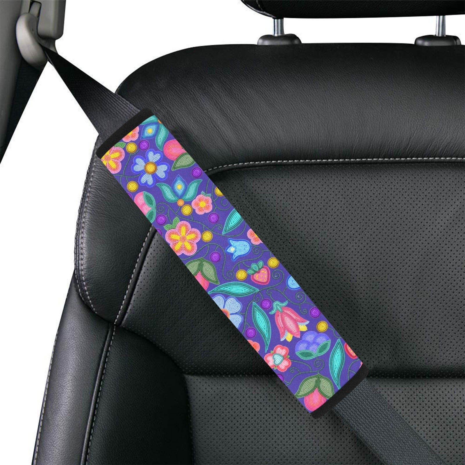 Sweet Offering Indigo Car Seat Belt Cover 7''x12.6'' (Pack of 2)