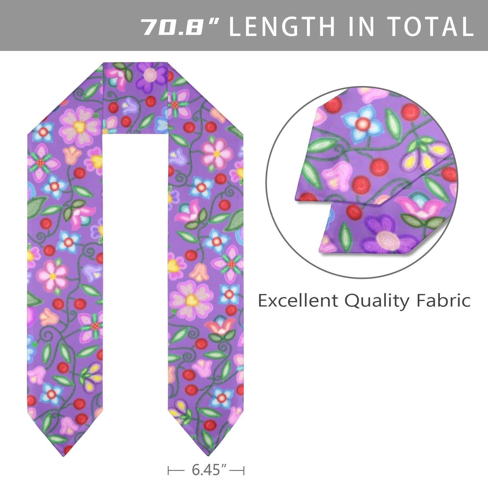 Petal Harmony Lavender Graduation Stole