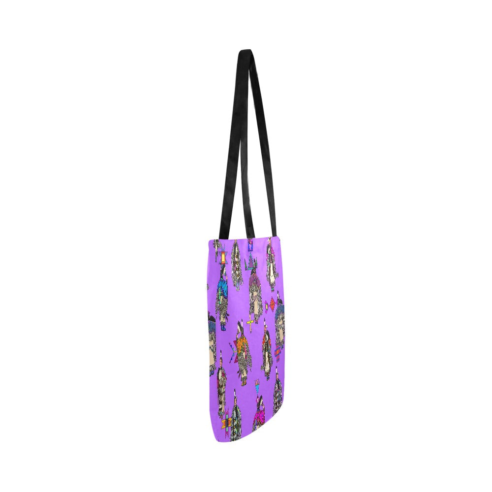Women's Tradish Dancers Purple Reusable Shopping Bag (Two sides)