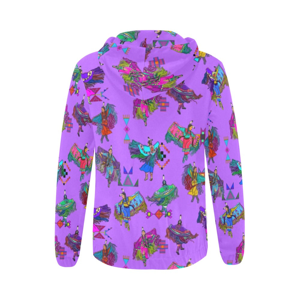 Women's Fancy Dancers Purple Full Zip Hoodie for Women