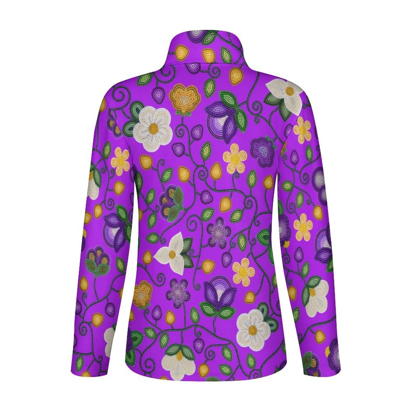 Midnight Moss Bloom Purple Long Sleeve Yoga Shirt