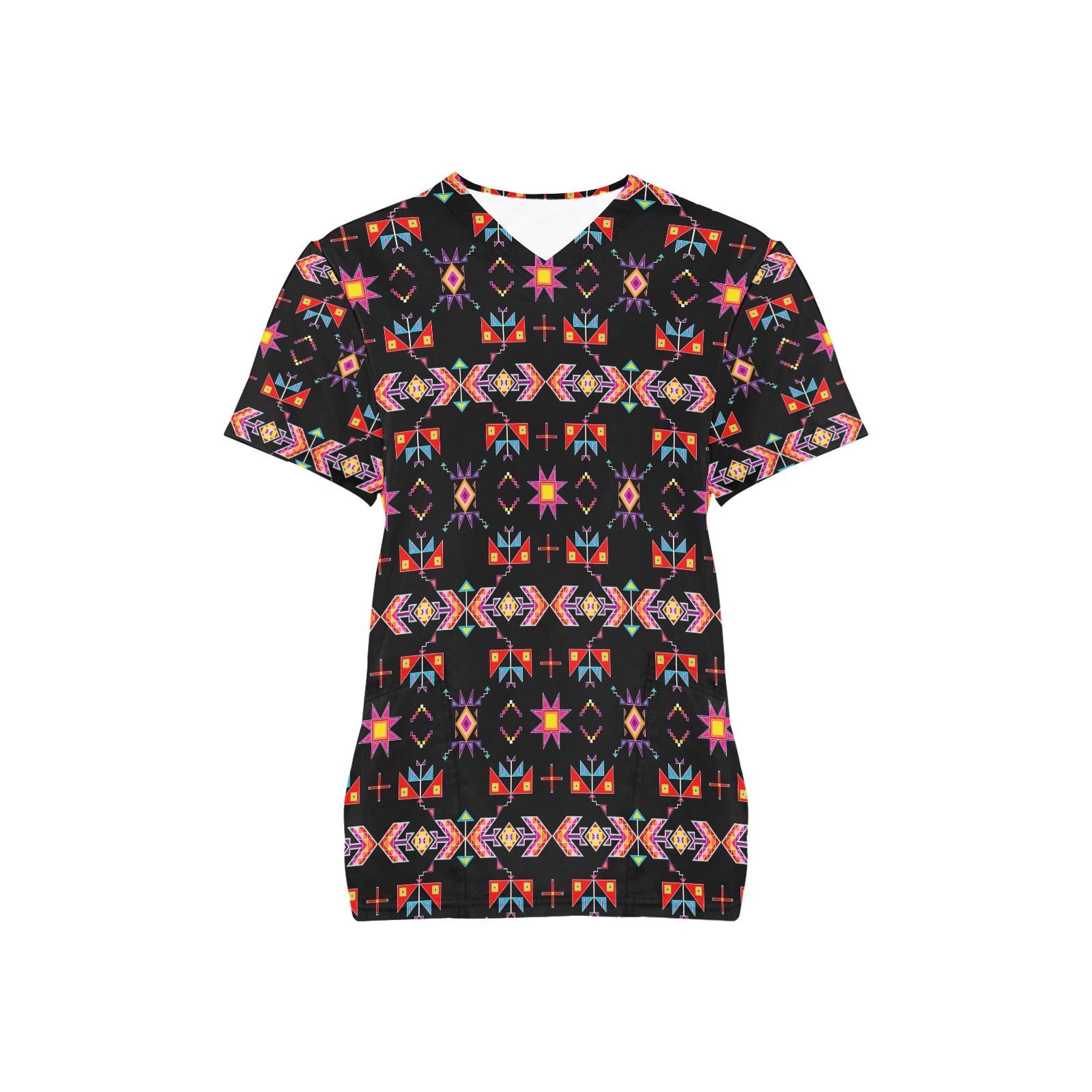 Scattered Generations Black Scrub Top