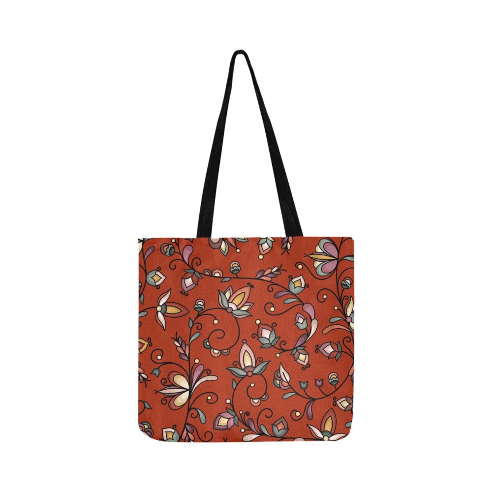 Burnt Sky Petals Red Reusable Shopping Bag (Two sides)