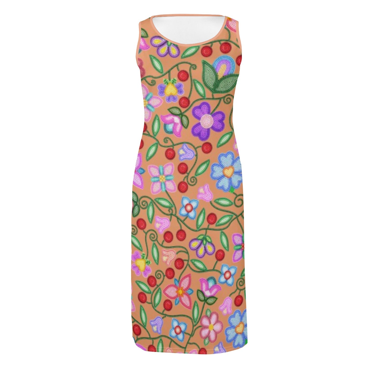 Petal Harmony Terracotta Phaedra Sleeveless Open Fork Long Dress