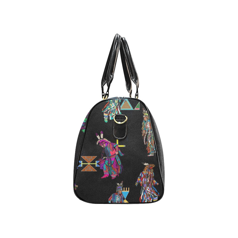 Men's Grass Dancers Black Waterproof Travel Bag/Small