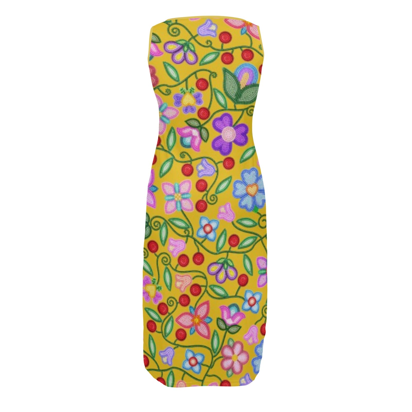 Petal Harmony Ochre Phaedra Sleeveless Open Fork Long Dress