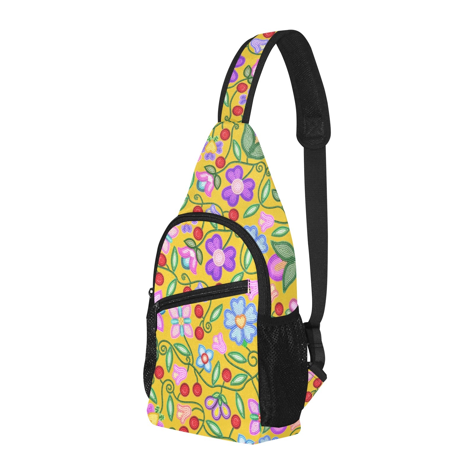 Petal Harmony Ochre Chest Bag