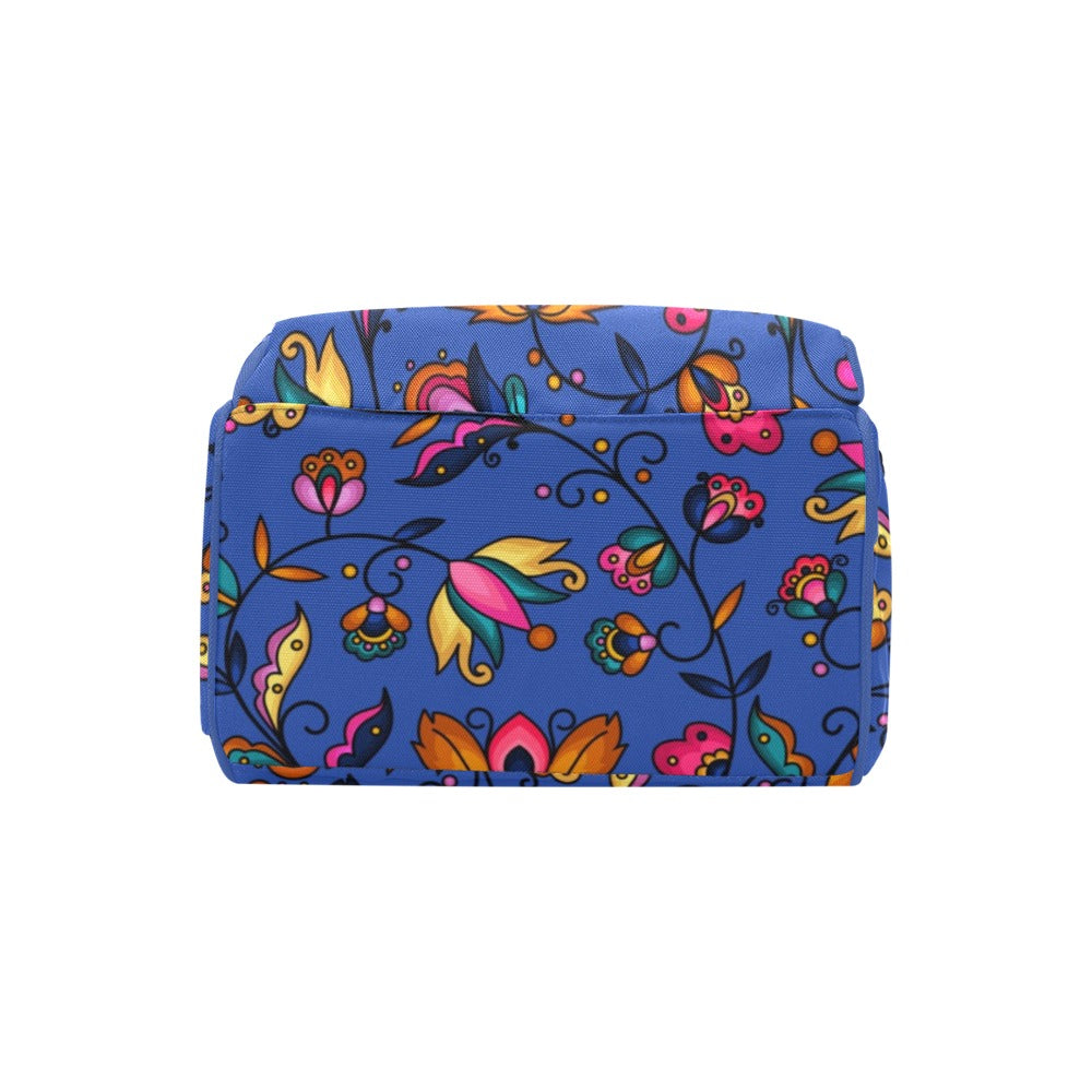 Copper Prairie Petals Blue Multi-Function Diaper Backpack/Diaper Bag